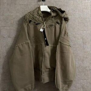 Latui atelier distressed zip hoodie